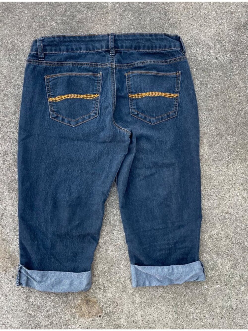 Vintage Y2K Bongo Capri Cropped Pants Cuff Stretch French Euro Style 9 Low Rise